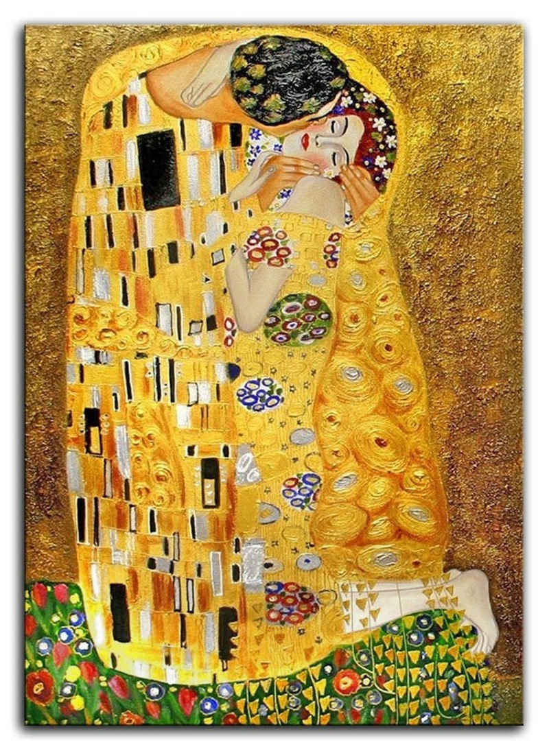 JVmoebel Gemälde, Porträt, Gustav Klimt »G15116«, jedes Bild ein Unikat, handgearbeitet Sofort