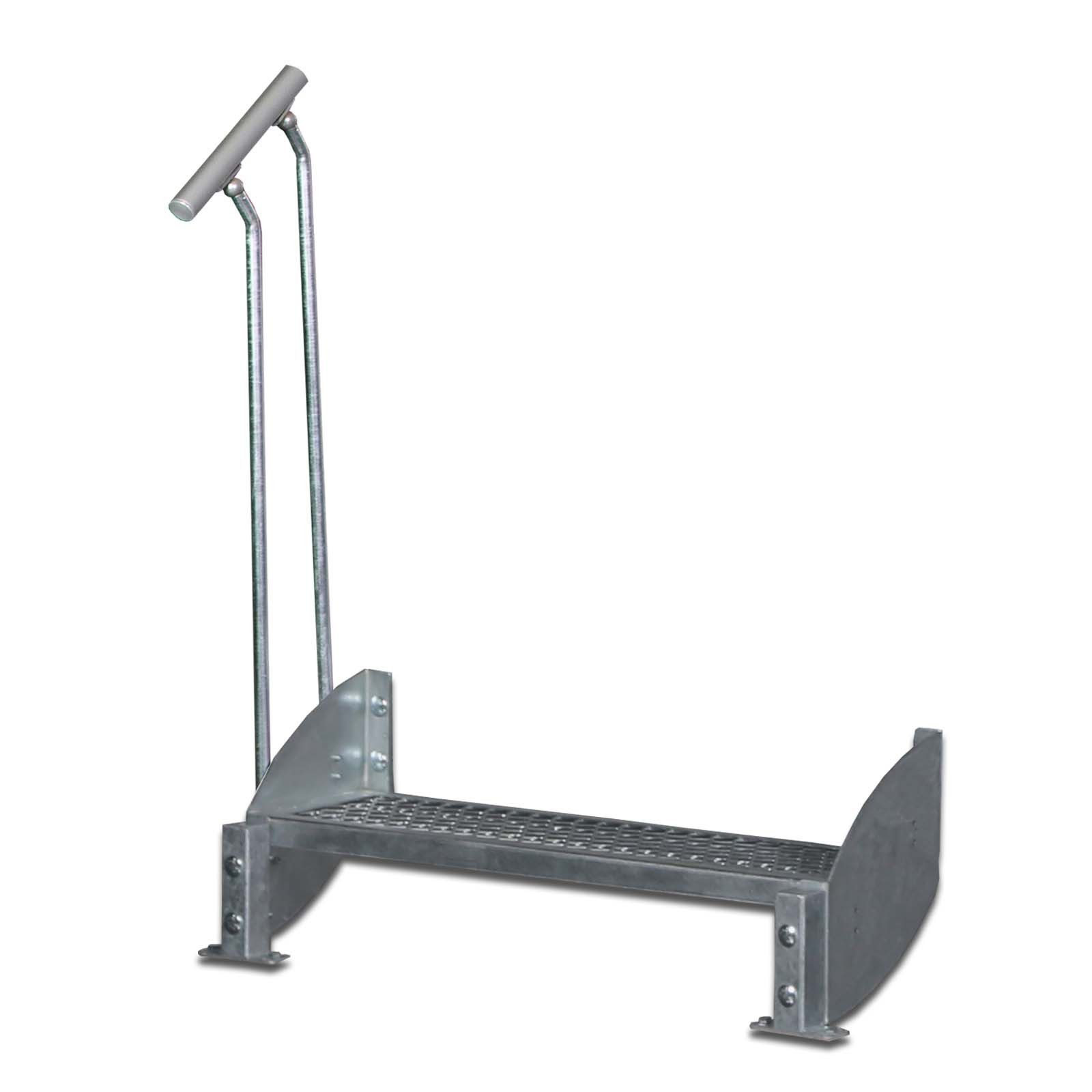 Scalant Außentreppe Wangentreppe Sacrlo 1000, für Geschosshöhen bis 40 cm, (einseitiges Geländer), Aluminium Verbindungselemente
