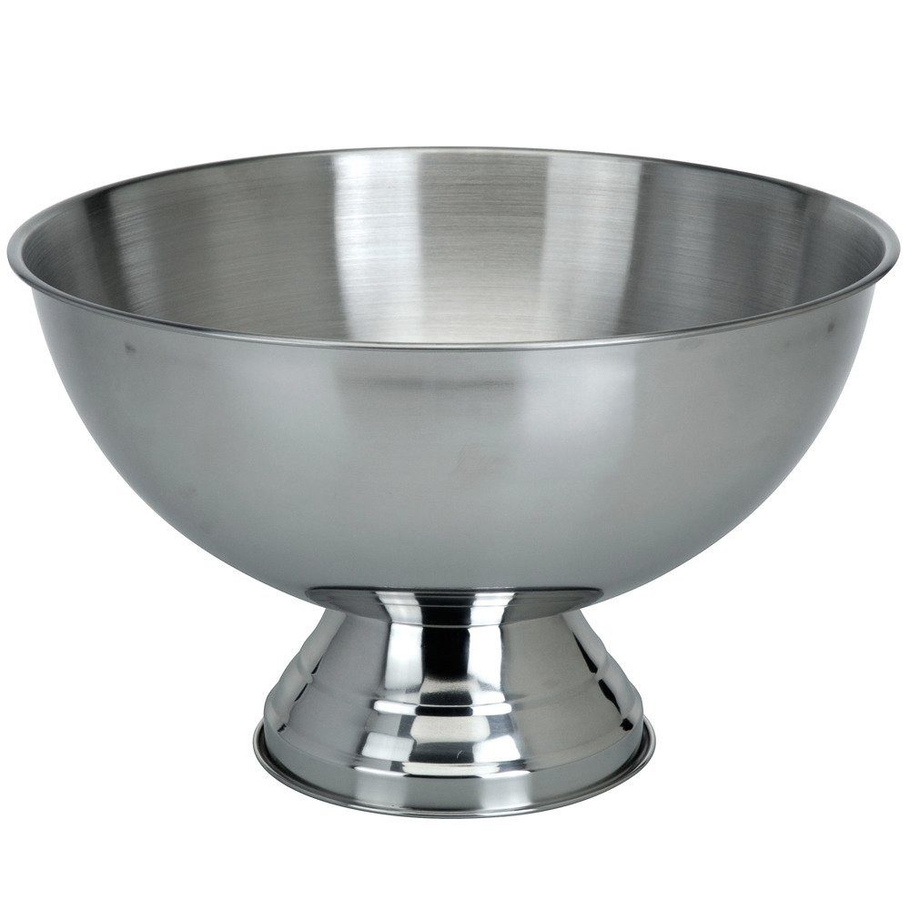 Excellent Houseware Schale Edelstahlschale - für Obst, Punsch - 38 cm, matt, Edelstahl