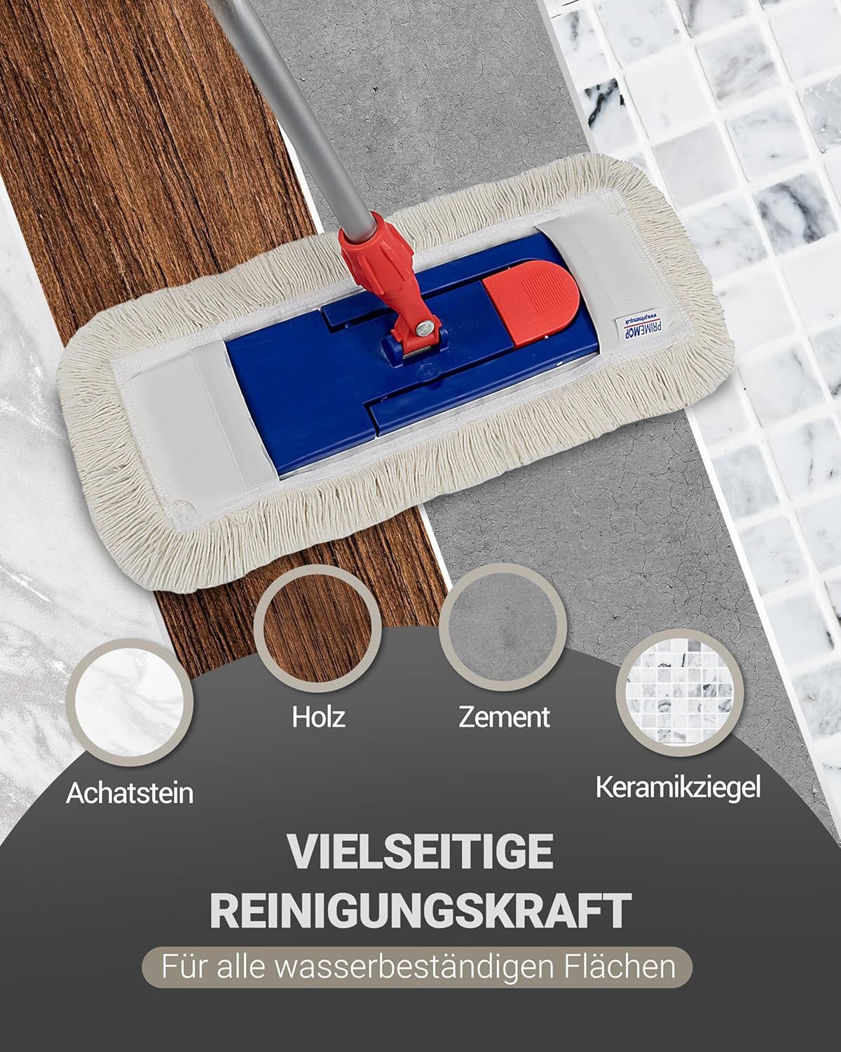 Prieser Wischmopp 10x Profi Baumwolle Bodenwischer 50cm mit Außenfransen - Wischmopp