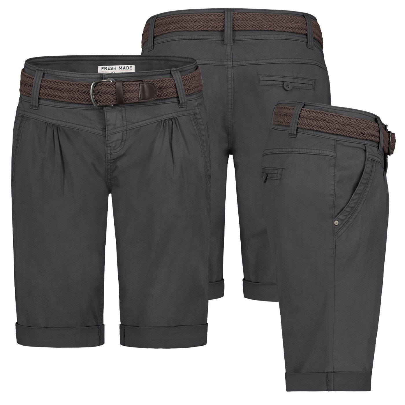 Bermudas Sommerliche mit geflochtenem Gürtel