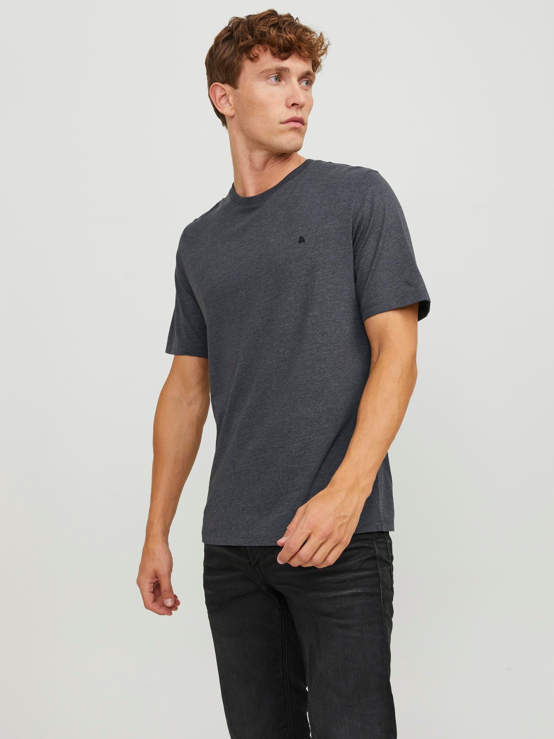 Jack & Jones Rundhalsshirt JJEPAULOS TEE SS CREW NECK NOOS Dark Grey Melange