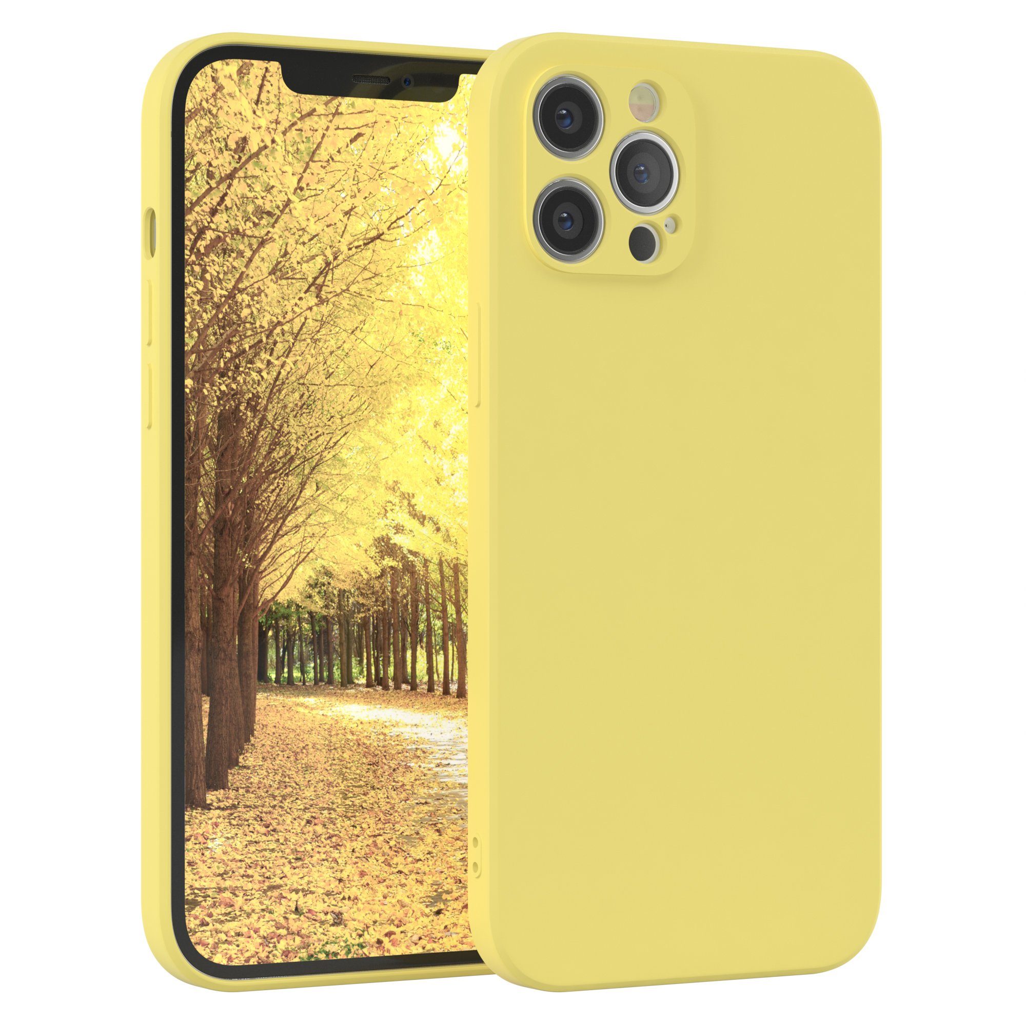 EAZY CASE Handyhülle TPU Hülle für Apple iPhone 12 Pro Max 6,7 Zoll, Handy Softcase stoßfest Hülle mit Kameraschutz bumper tpuhülle Gelb
