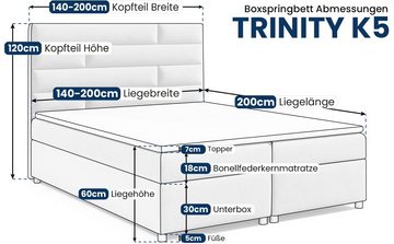 Best for Home Boxspringbett mit Bettkasten Trinity K-5 Bonellfederkern inkl. Topper, mit Lieferung, Aufbau & Entsorgung