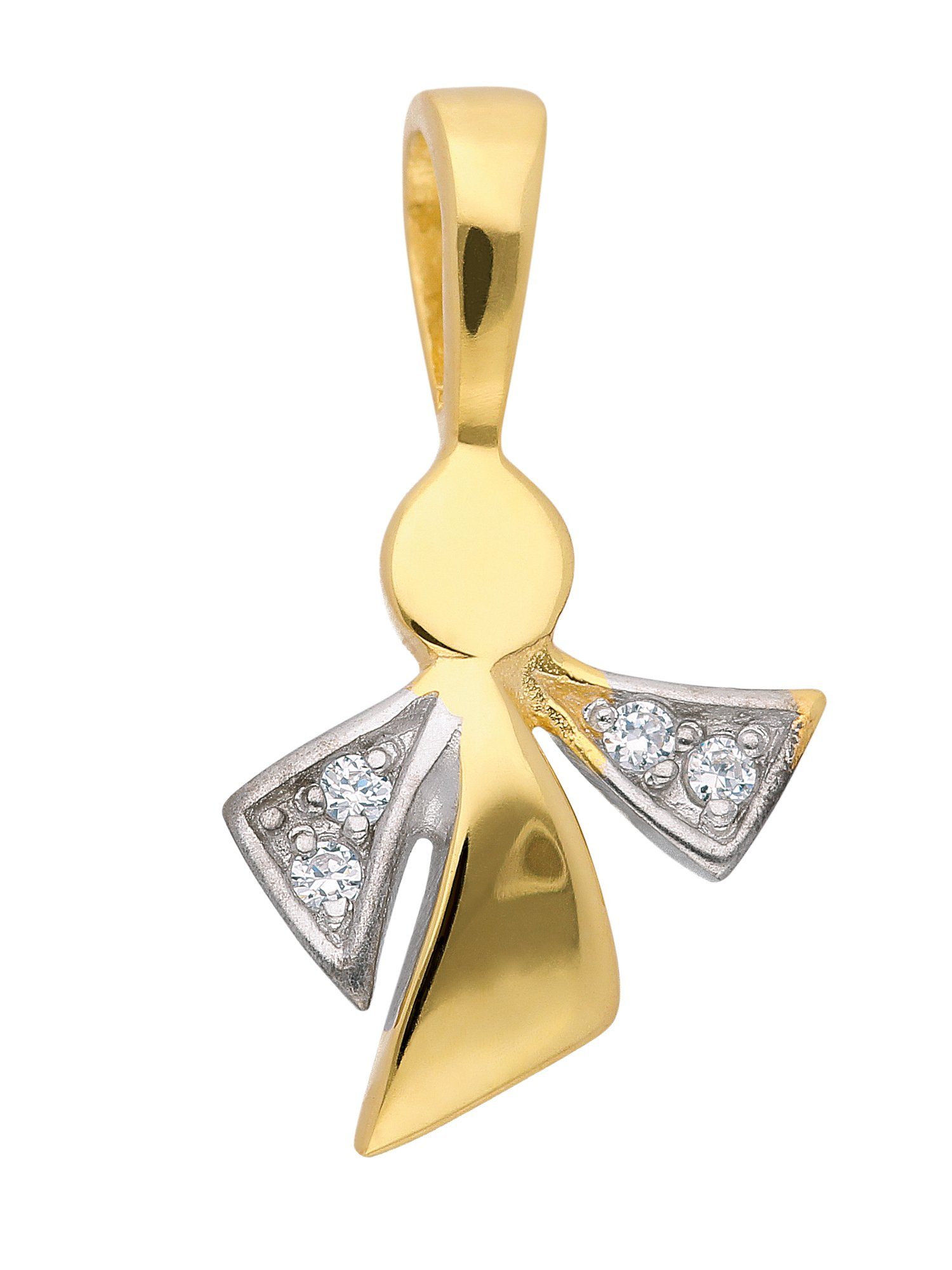 Kettenanhänger 333 Gold Anhänger Engel mit Zirkonia