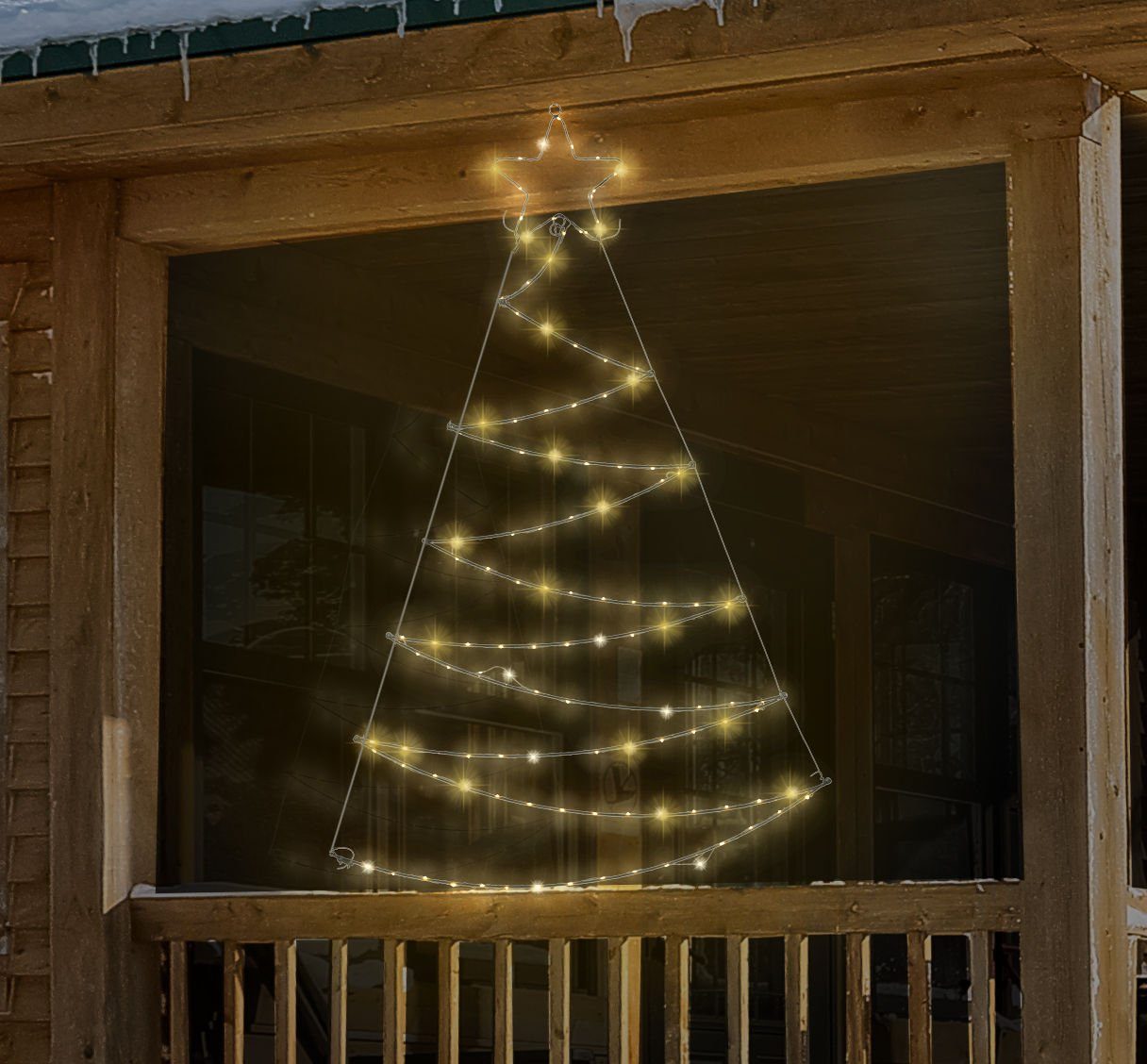 Spetebo LED Baum XXL LED Tannenbaum zum Hängen - 150 cm -, warmweiß, mit  150 LED in warm weiß - Deko Tanne Weihnachten