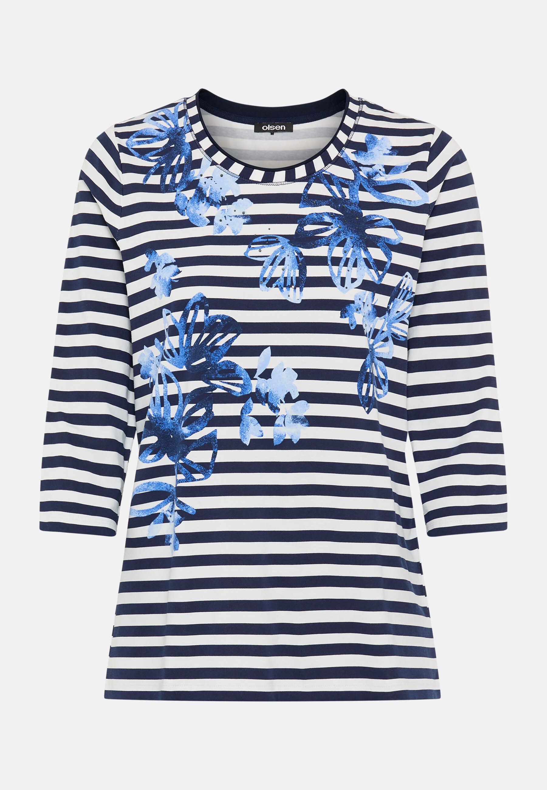 Olsen T-Shirt Shirt mit dekorativem Streifen-Print