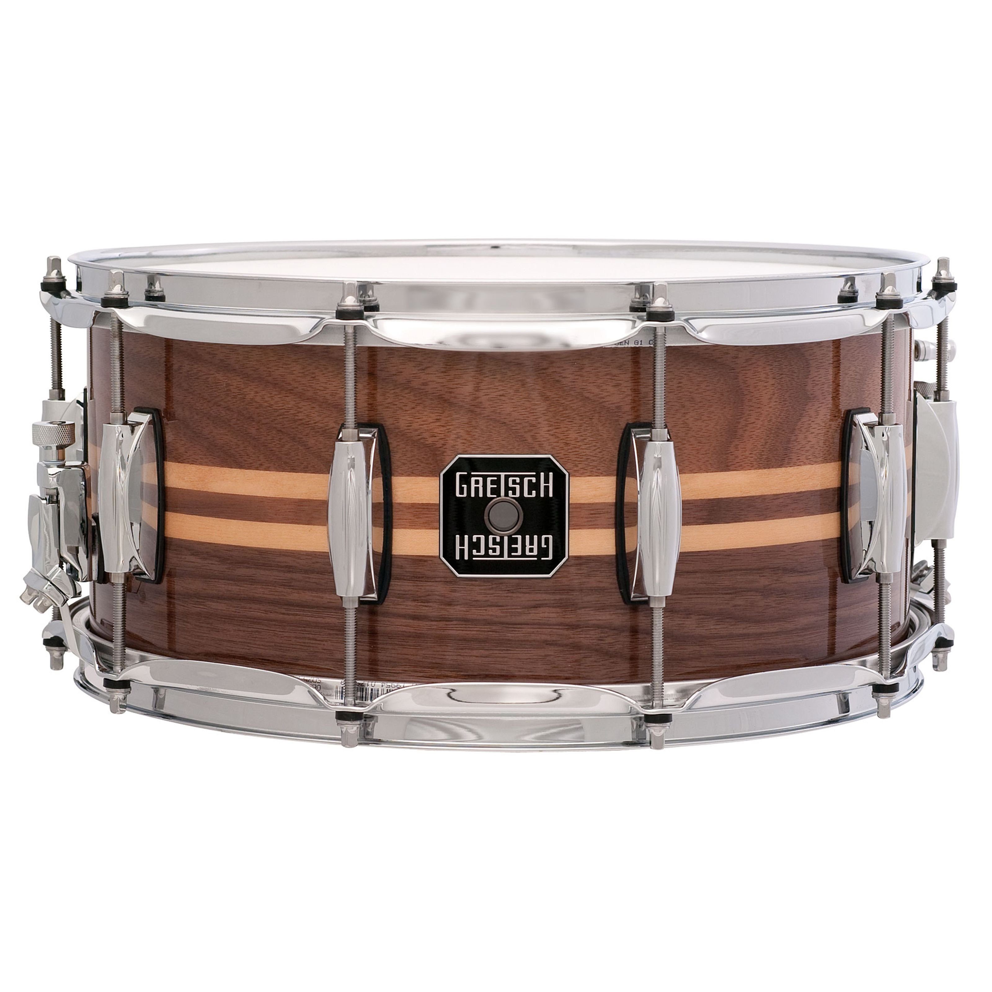 Gretsch Snare Drum, Schlagzeuge, Snare Drums, Full Range Snare S-6514W-MI, 14"x6,5", Gloss Walnut - Snare Drum
