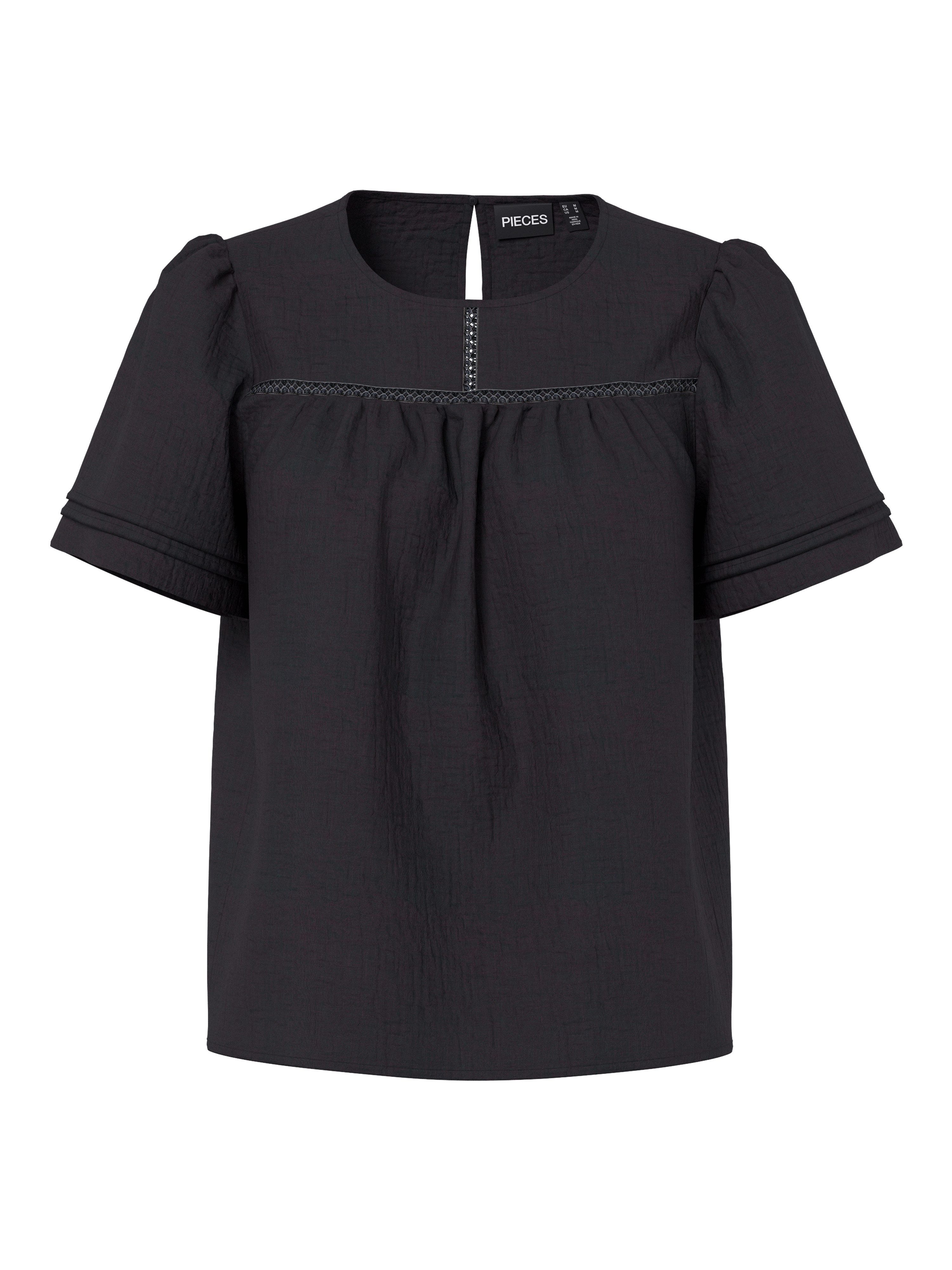 pieces Blusenshirt PCSIKKA SS TOP WVN NOOS BC mit Puffärmeln – Bild 2 von 4