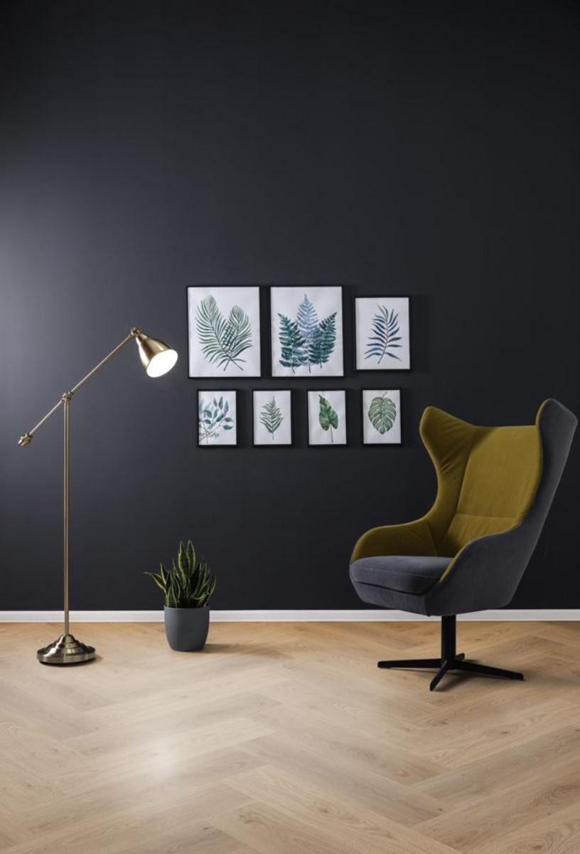 Check Vinylboden Herringbone Eiche – Fischgrät Klick Vinyl, robust -2072H;2074H:etc.-, inkl. Trittschall Premium, Packung, In 1 Packung: 20 Paneele - 1,752m², NK 42, 5,5 mm