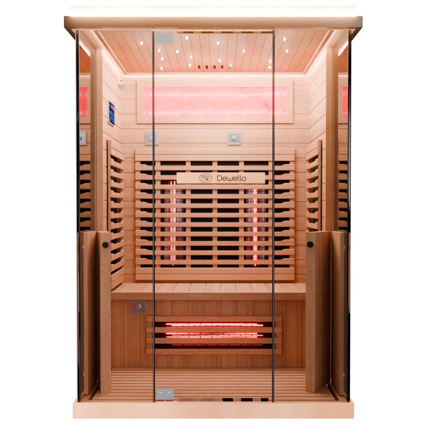 Dewello Eckdusche KENORA 130 Wärmekabine, 1-2 Personen, 5 Vollspektrumstrahler – Bild 5 von 5