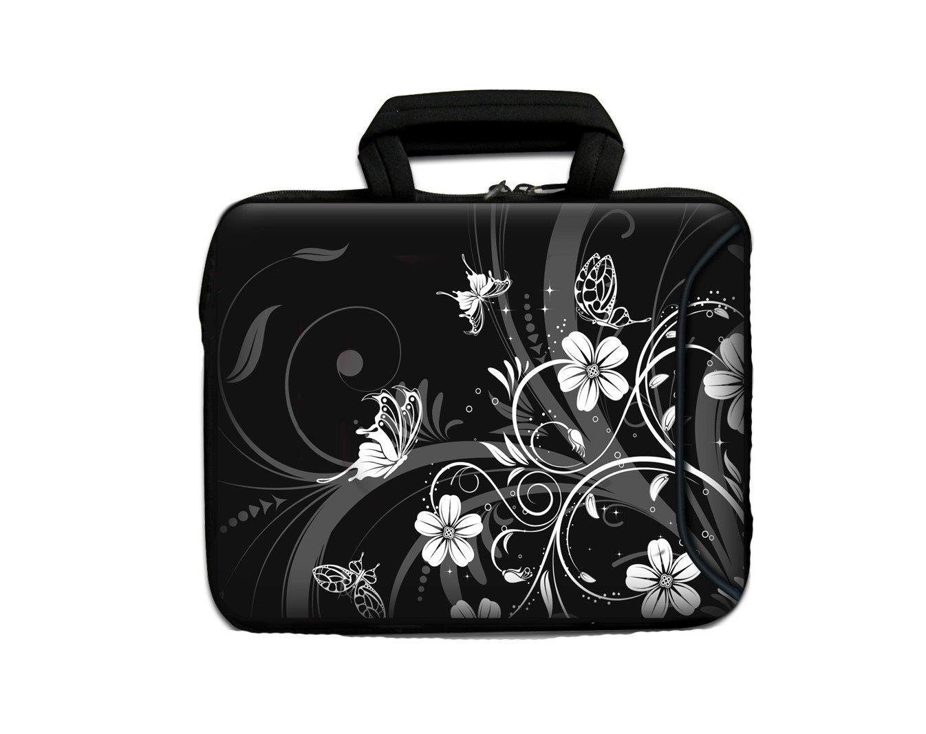 Laptoptasche für Laptops bis 15,4", Ranke Schwarz Weiß