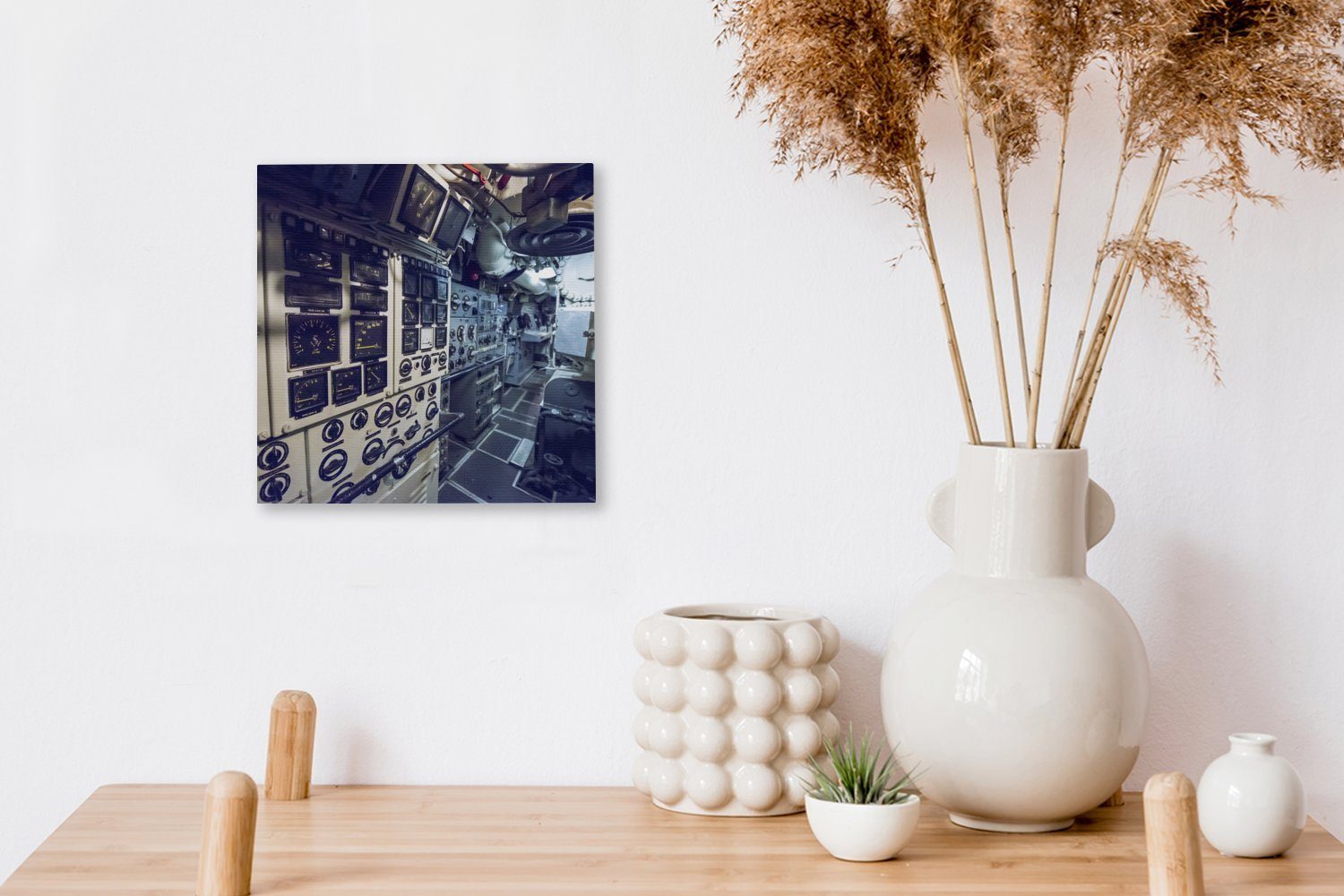 OneMillionCanvasses® Leinwandbild Das Schlafzimmer eines Leinwand Wohnzimmer (1 St), Bilder für U-Boots, Innere