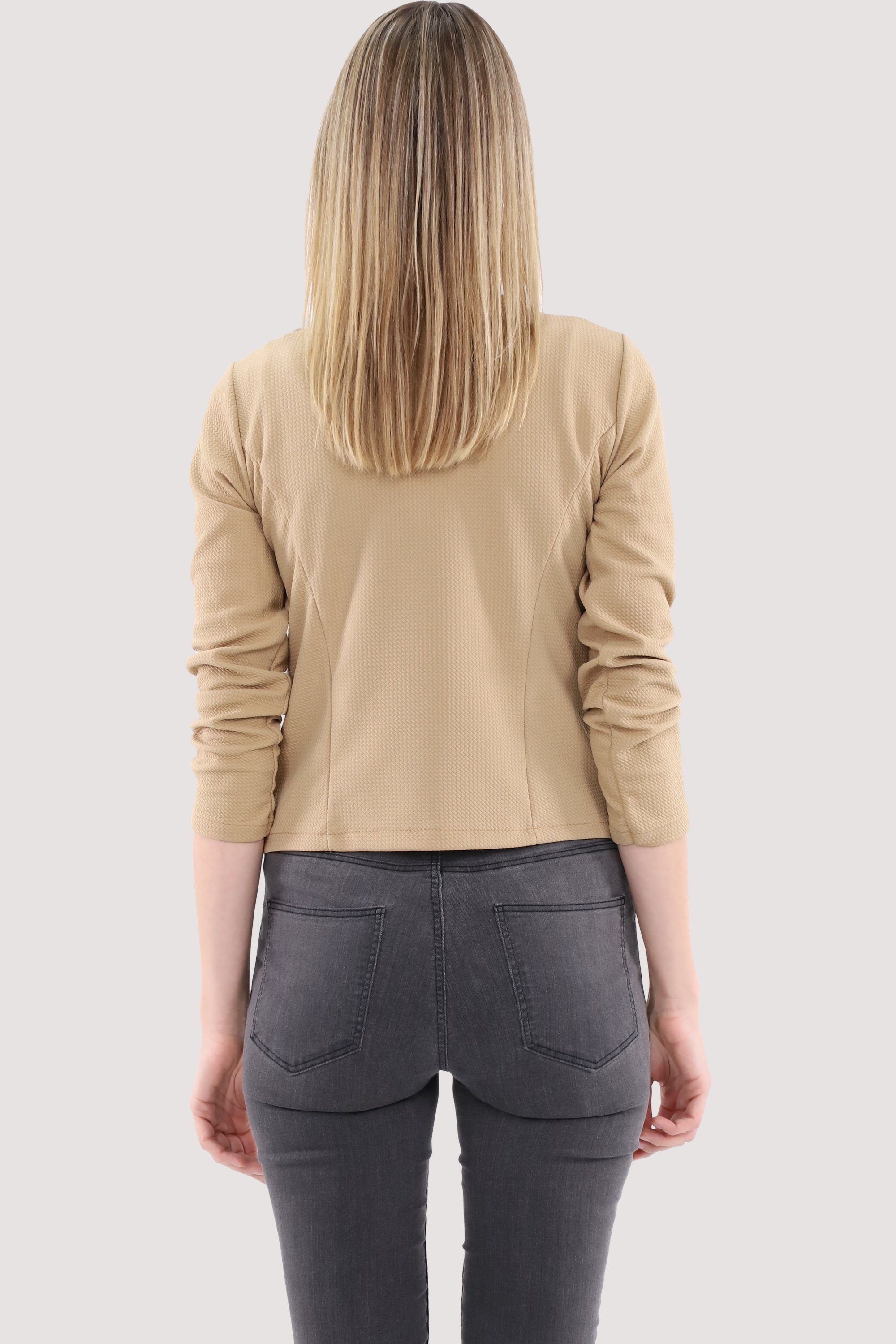 malito more Sweatblazer fashion Jackenblazer im than 6040 Basic-Look beige