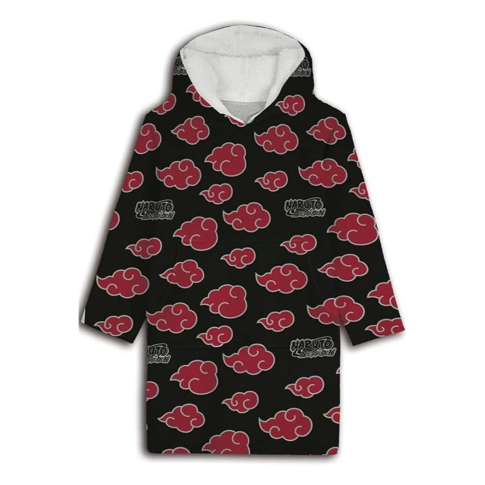 Naruto Sweatponcho Anime Naruto Shippuden Herren Kuschelponcho mit Ärmeln Kapuze Gr. S bis L