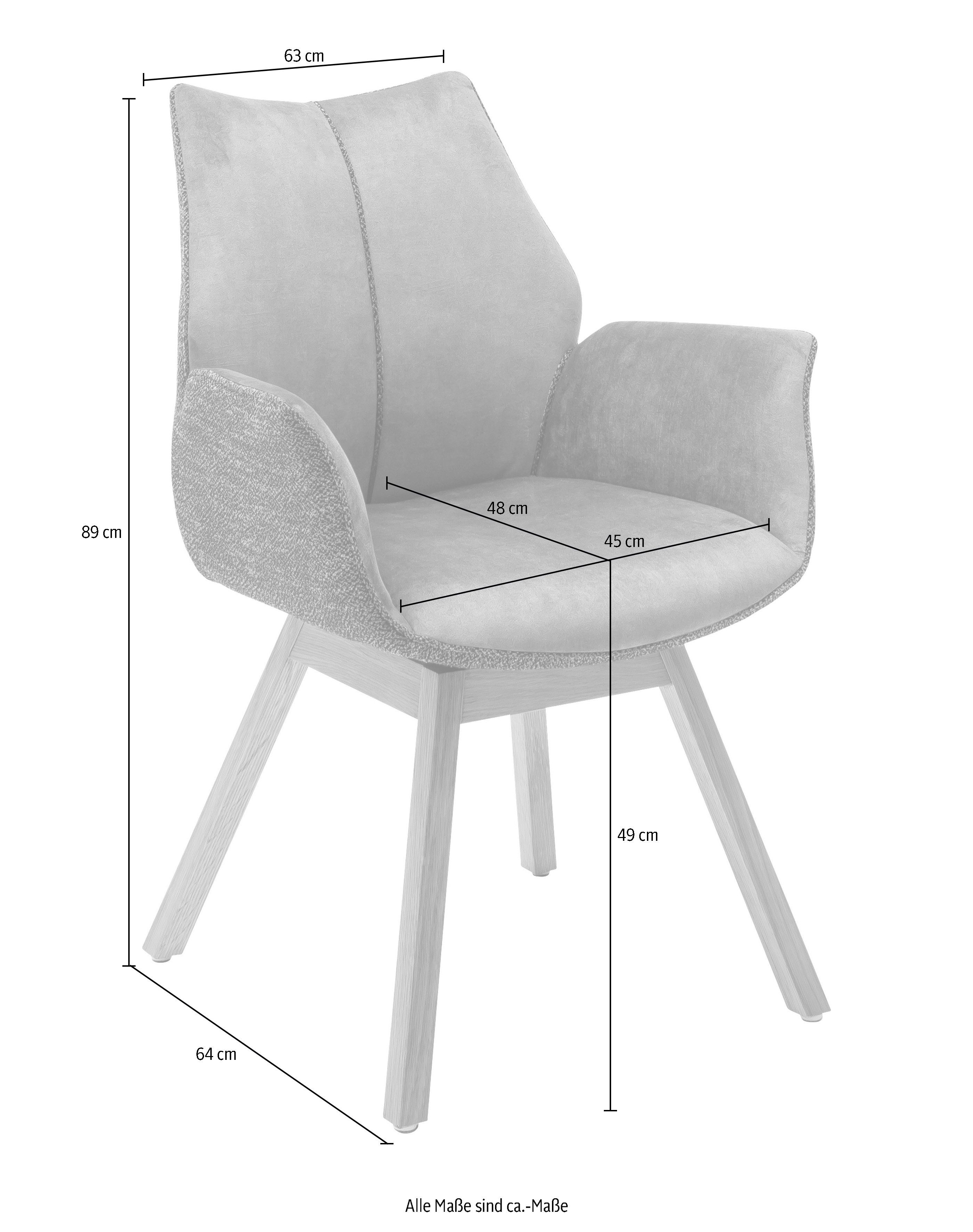 120 (Set, 180° St), 2 furniture Armlehnstuhl 2er Set in kg drehbar, bis Cappuccino | Cappuccino Tacoma belastbar Veloursoptik, Vintage MCA