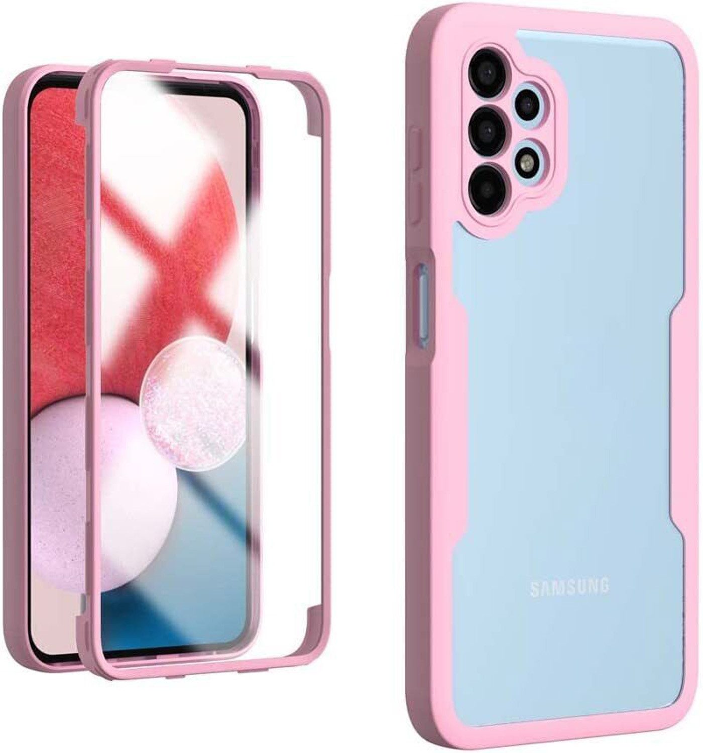 betterfon Handyhülle für Samsung Galaxy A13 4G 2-teiliges 360° TPU Schutzcase, 2-teiliges 360 Grad Case mit Rundumschutz und Displayschutz