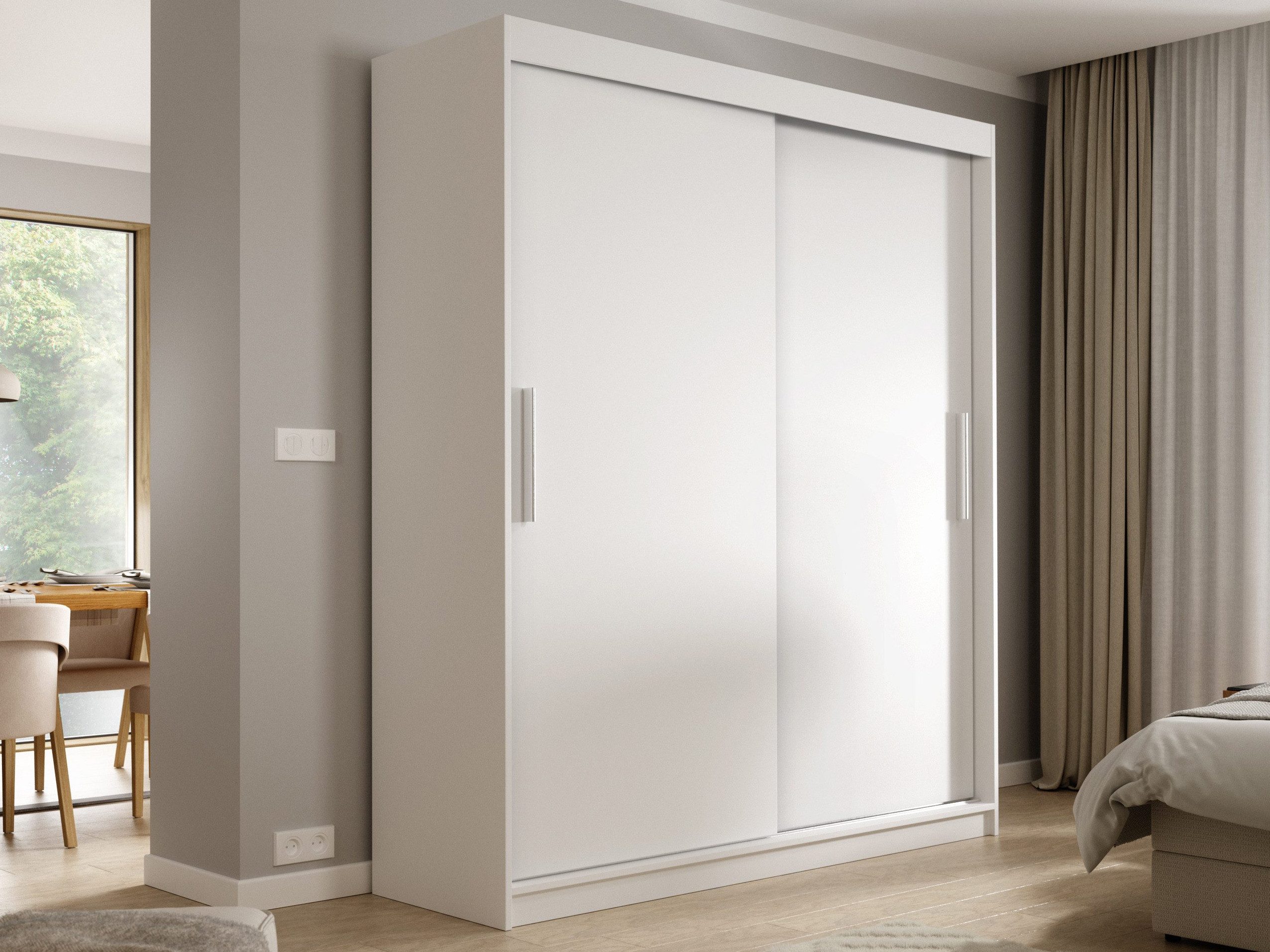 Beautysofa Kleiderschrank KATRINA Breite: 180 cm oder 200 cm, Farbe: Weiß o günstig online kaufen