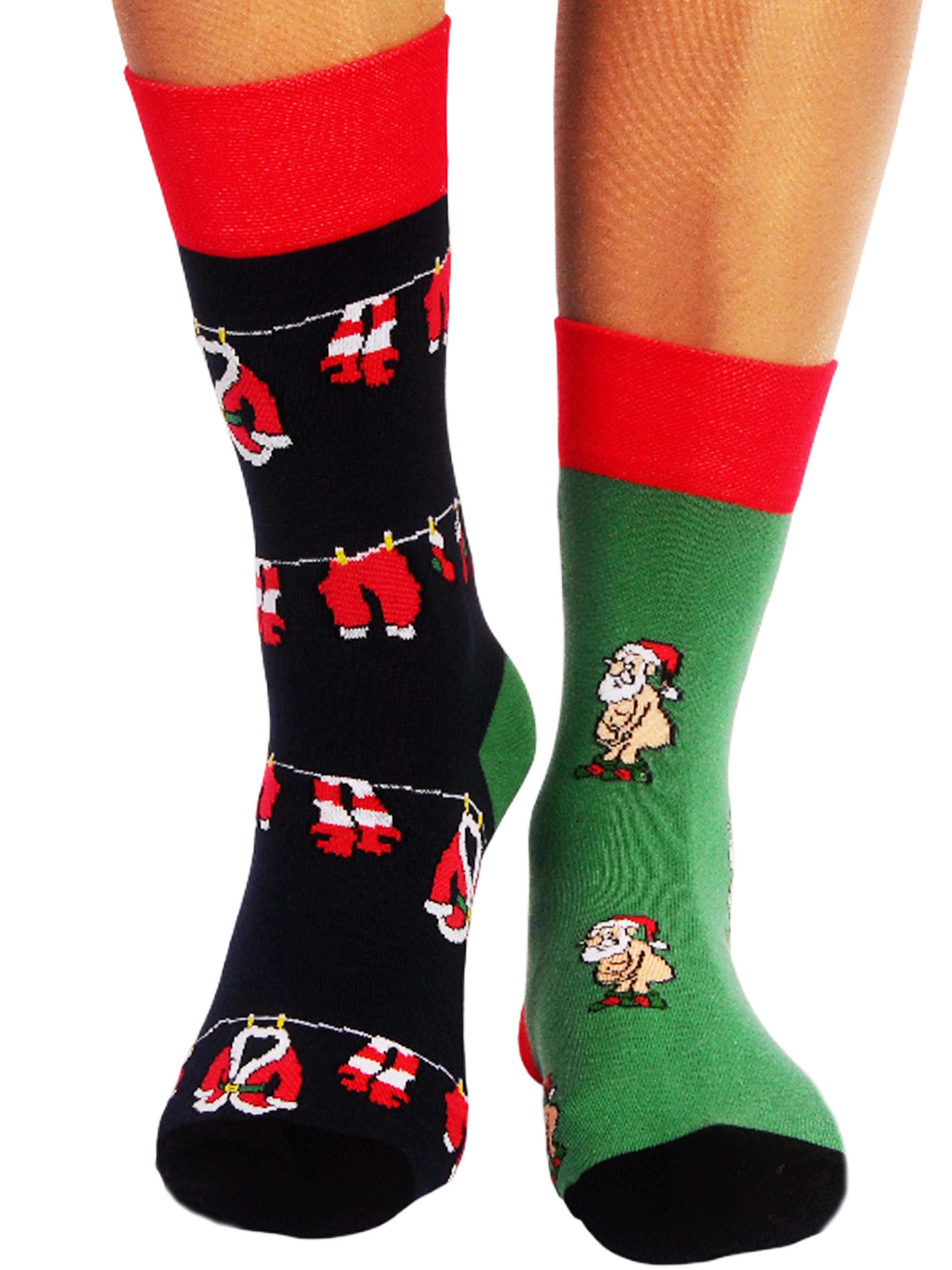 Socken Weihnachtsocken 1 Paar Strümpfe weihnachtliche socks Weihnachtsmänner