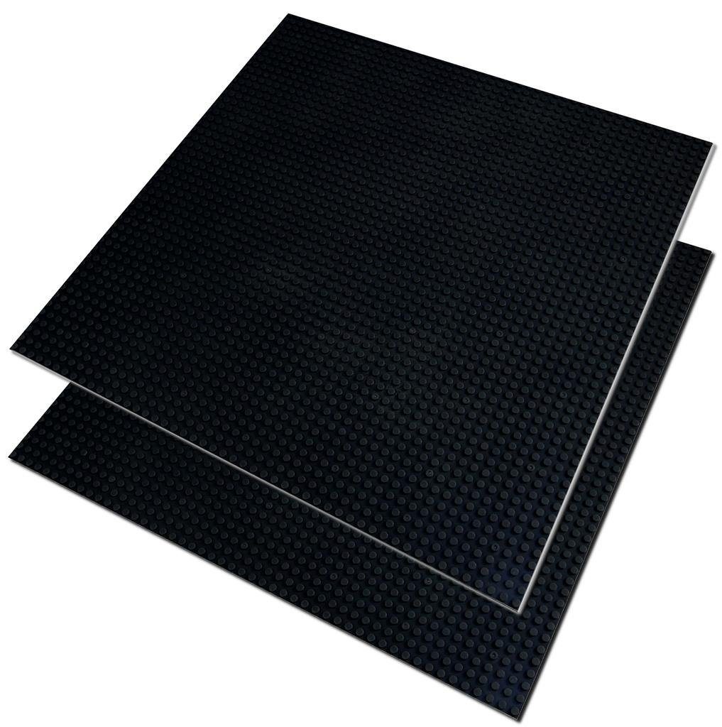 Katara Grundbauplatte 50x50 Noppen, verschiedene Farben Konstruktionsspielsteine, (2er Set), Schwarz - 100% Kompatibel Sluban, Papimax, Q-Bricks, LEGO®
