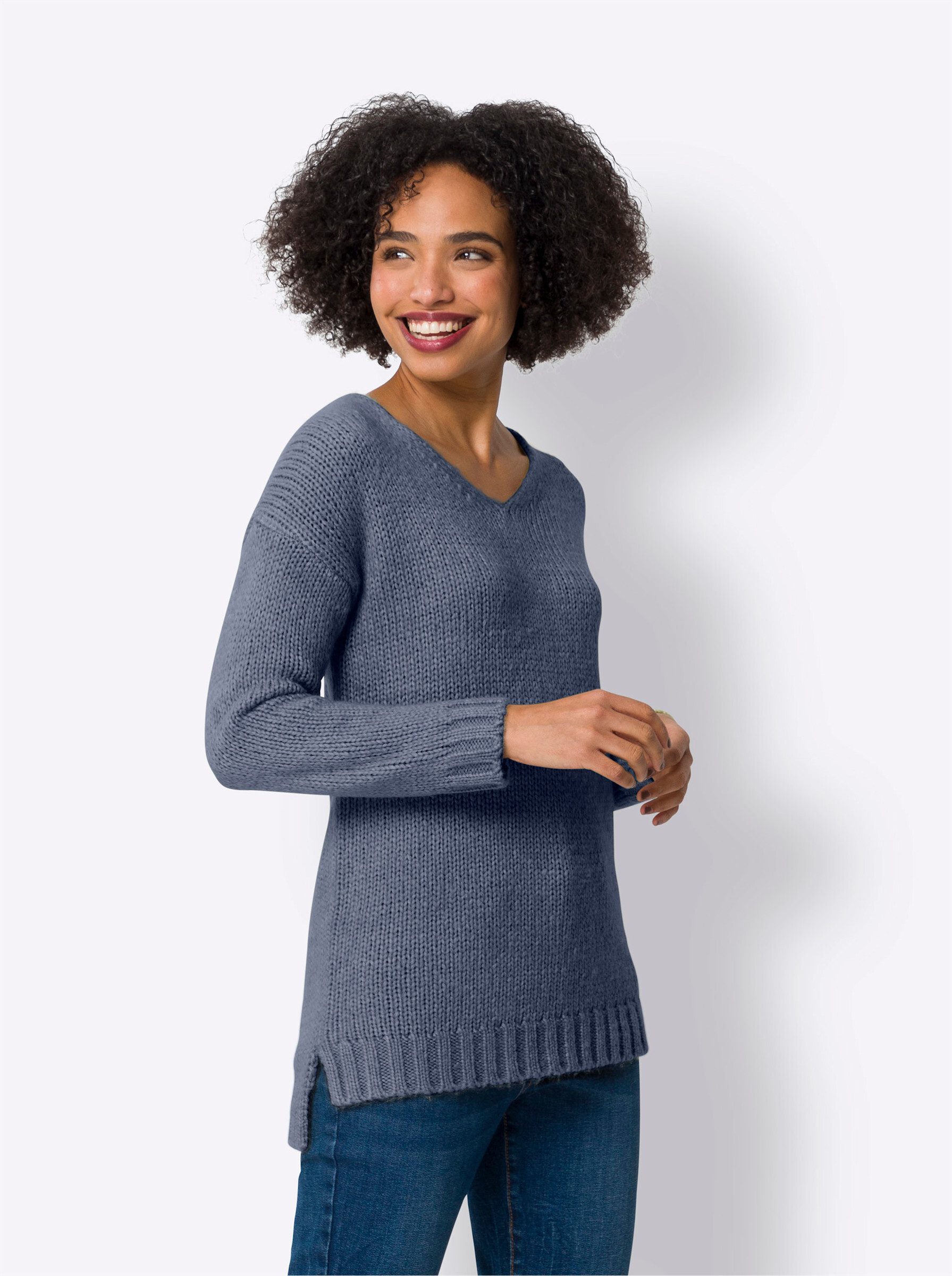 heine Strickpullover V-Ausschnitt-Pullover . günstig online kaufen