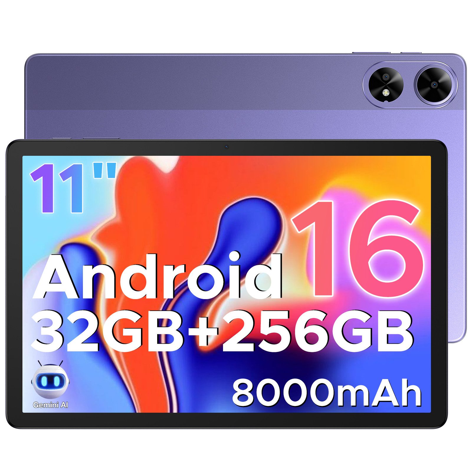 DOOGEE TAB G6+ 8GB+256GB(2TB Extern), Android 15/ 16 AI Tablet (11", 256 GB, Android 16, 4G LTE, Dual-SIM 4G LTE Tablet WiFi, 13MP AI-Kamera, Dual-Lautsprecher)