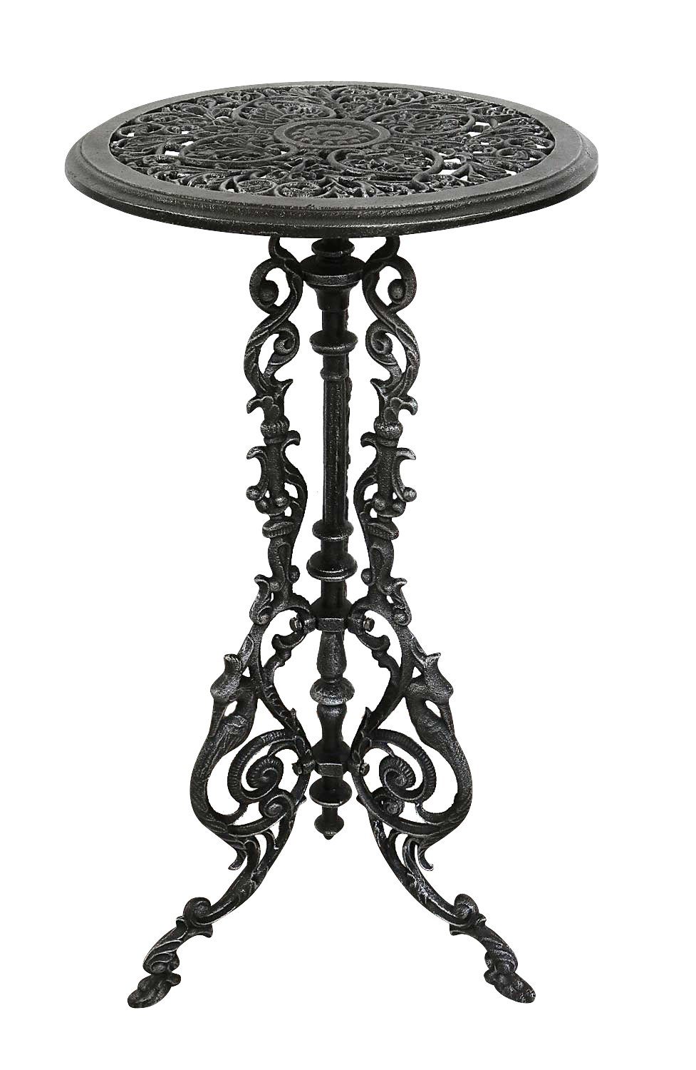 Aubaho Dekoobjekt Gartentisch Eisen 72cm Tisch Beistelltisch Antik-Stil Farbe silber-sch