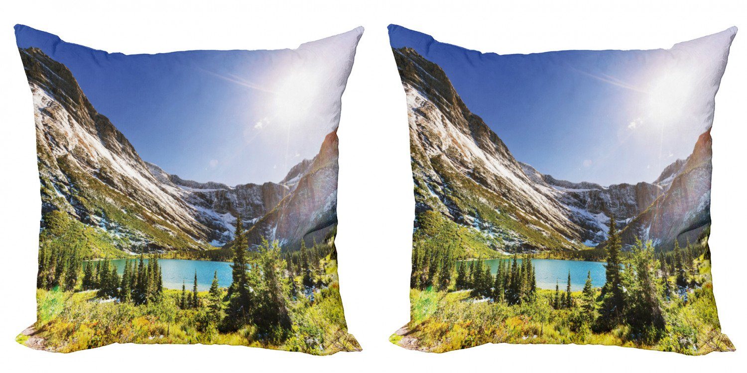 Kissenbezüge Modern Accent Doppelseitiger Digitaldruck, Abakuhaus (2 Stück), Park Friedliche Natur Szene Montana