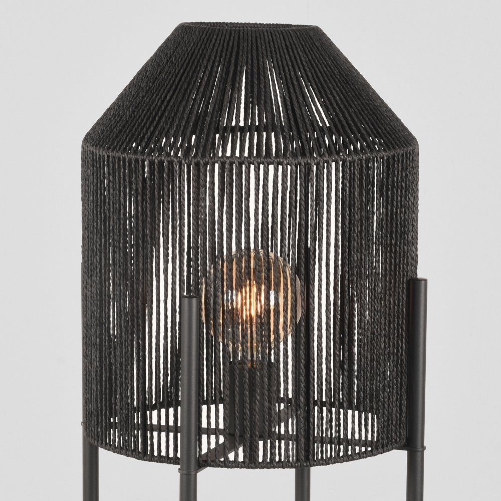 famlights Stehlampe, Nein, warmweiss, aus Schwarz Leuchtmittel Stehlampe, in Angabe, keine Hjördis Jute Stehleuchte enthalten: E27, Standlampe