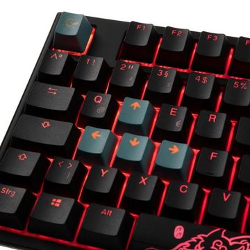 Ducky ONE 2 TKL PBT MX-Silent-Red Gaming-Tastatur (RGB-LED-Beleuchtung, Leise, mechanische Tasten, USB, deutsches Layout QWERTZ, Keyboard für PC Computer Laptop, schwarz)