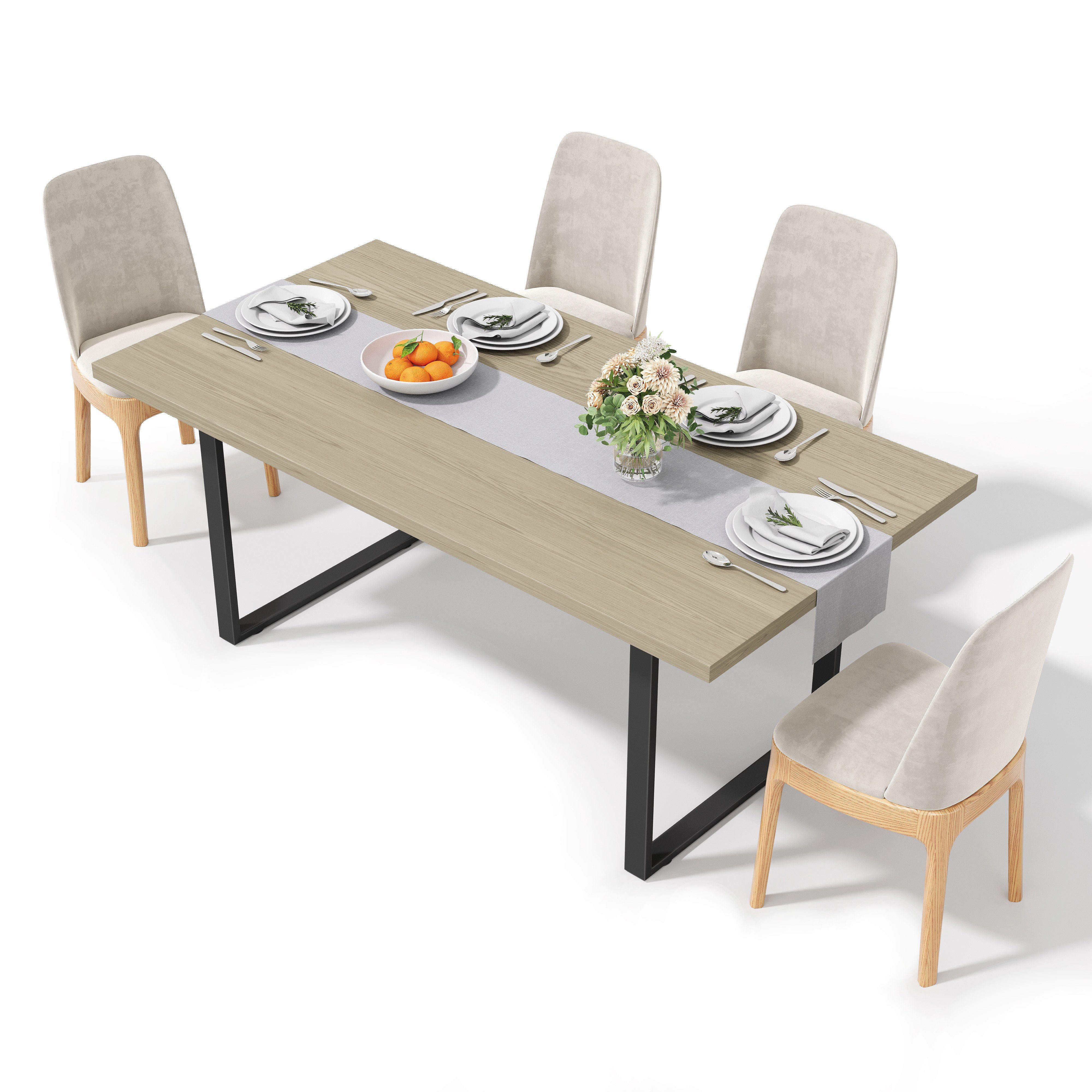 Ulife Küchentisch für 6–8 Personen, mit stabilem Metallgestell und heller O günstig online kaufen