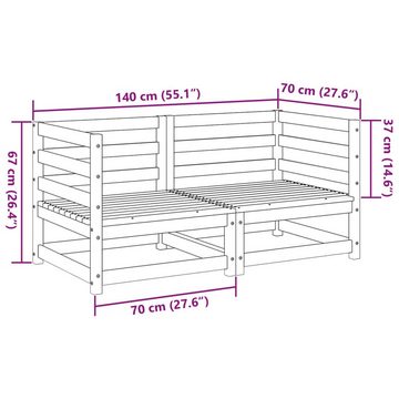 vidaXL Gartenlounge-Set 2-tlg. Garten-Sofagarnitur Massivholz Kiefer