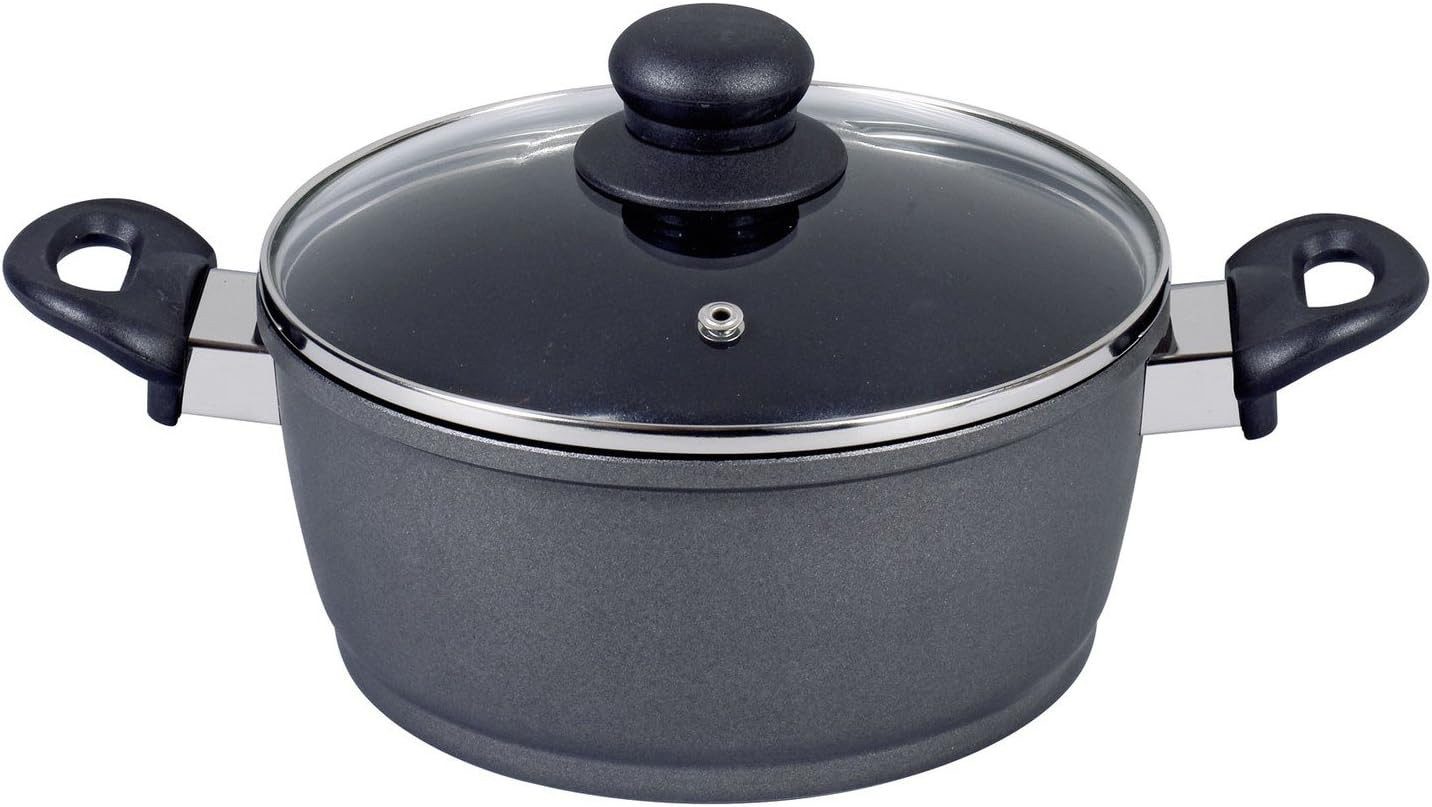 Karl Krüger Fleischtopf Aluguss Fleischtopf mit Glasdeckel Potsdam 24 cm, (1-tlg)