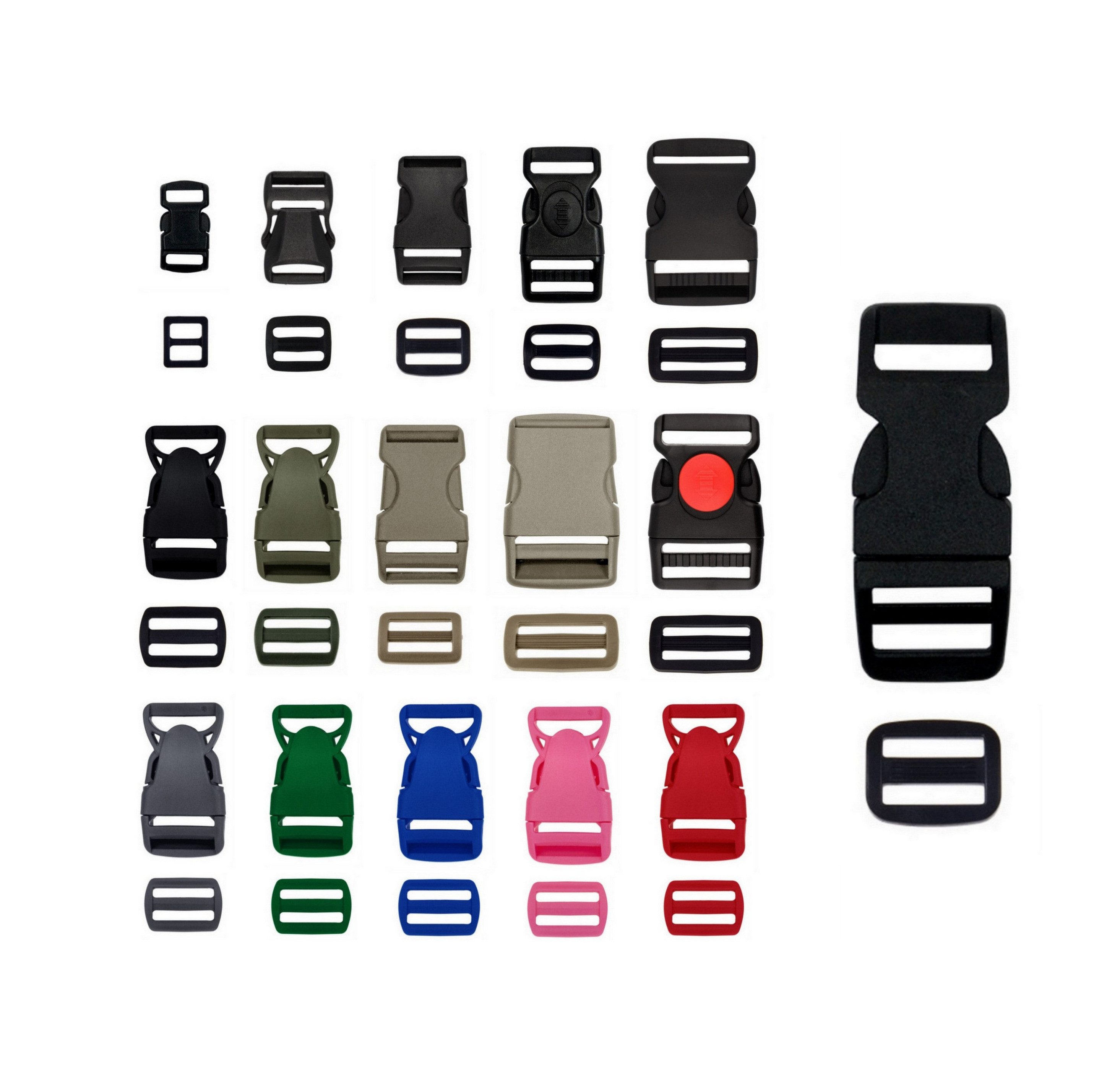 PaulZdrada Set Steckschnalle Gurtschnalle mit Gurtregulator Gurtstecker (Gurtschnalle + Regulator, Set), Frostfest-Schnalle mit zusätzliche Funktion Schiebeverschluss