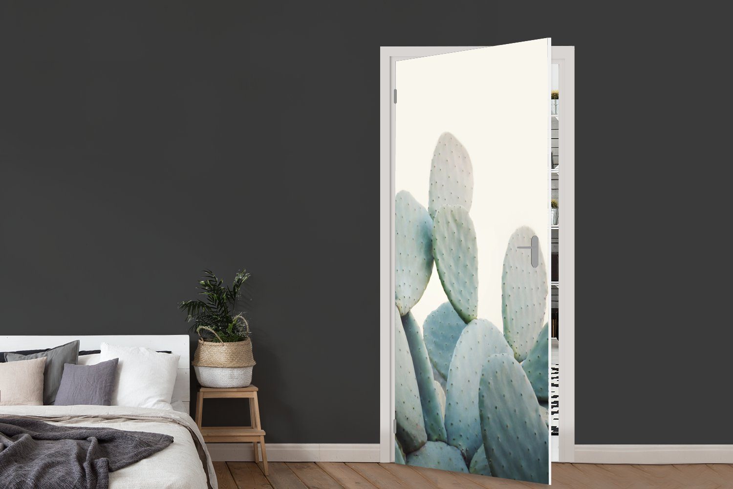 MuchoWow Türtapete Matt, Natur, für - St), Kaktus (1 cm Türaufkleber, Pflanze Fototapete Grün Tür, bedruckt, 75x205 - 
