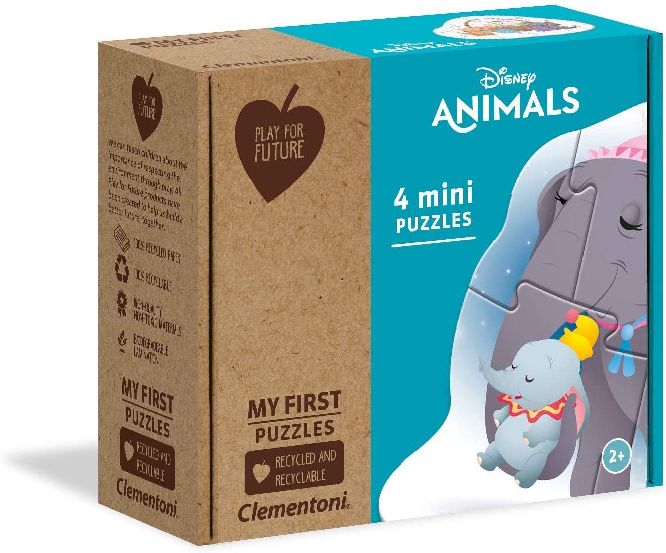 Clementoni® Puzzle Play Friends Future 4 Puzzleteile Animal Mini-Puzzle for 6, 12 Teile, Disney 9, 3