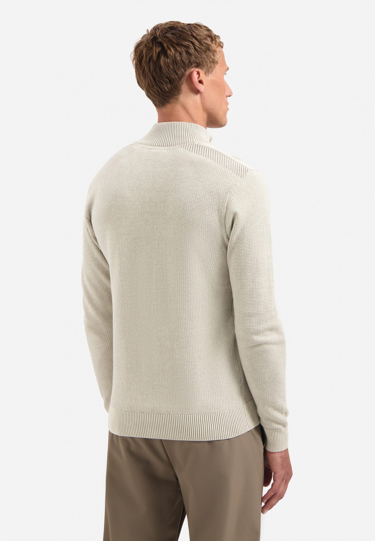 NO EXCESS Stehkragenpullover No Excess Strukturierter Half-Zip-Pullover günstig online kaufen