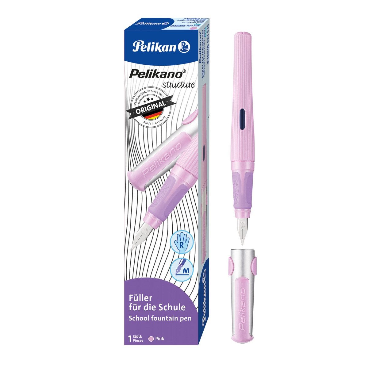 Pelikan Füller Pelikan Schulfüller Pelikano structure RH M pink Faltschachtel