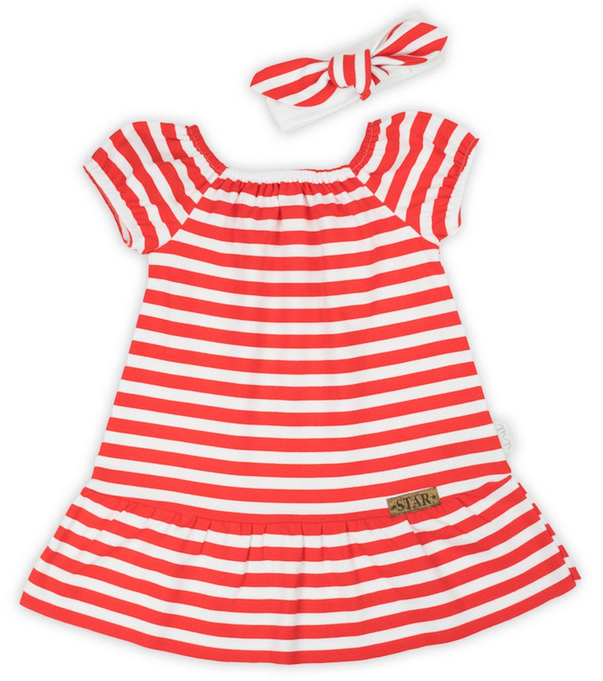 Bamar Nicol A-Linien-Kleid Bamar Set Kleid mit Stirnband rot-weiß