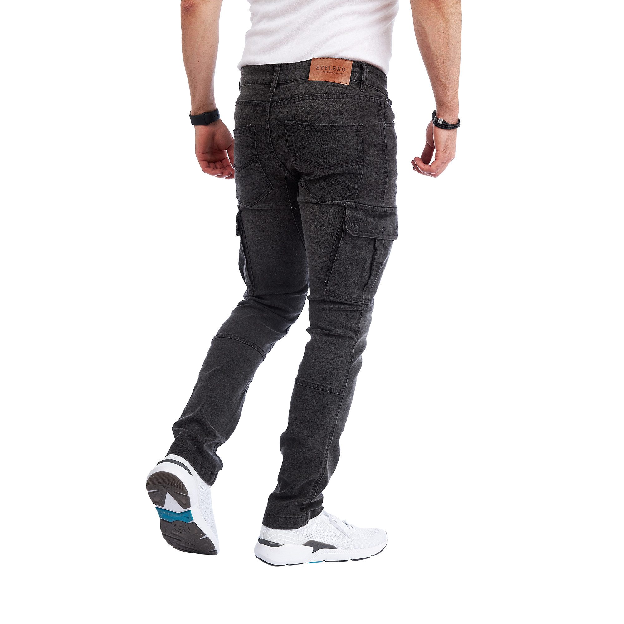 Styleko Cargohose Cargo Jeans Herren Cargohose für Herren Jeans stretch Cargohose Herren