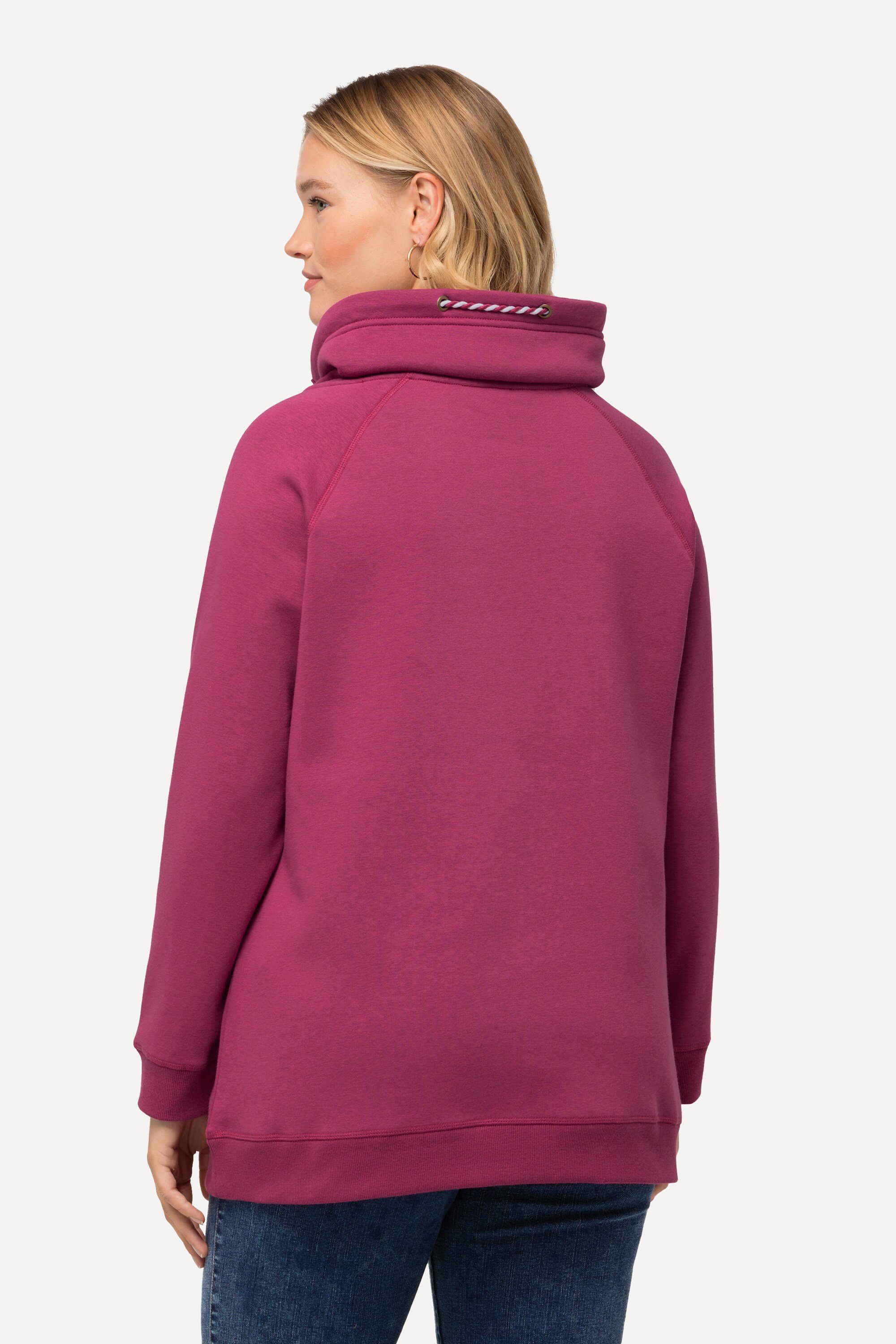 Ulla purpur Stehkragen Popken weiter Sweatshirt Taschen dunkles Sweatshirt