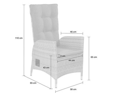 dasmöbelwerk Gartenstuhl Positionsstuhl Verstellsessel Gartenstuhl Esstischstuhl Rio grau, verstellbarer Rückenlehne