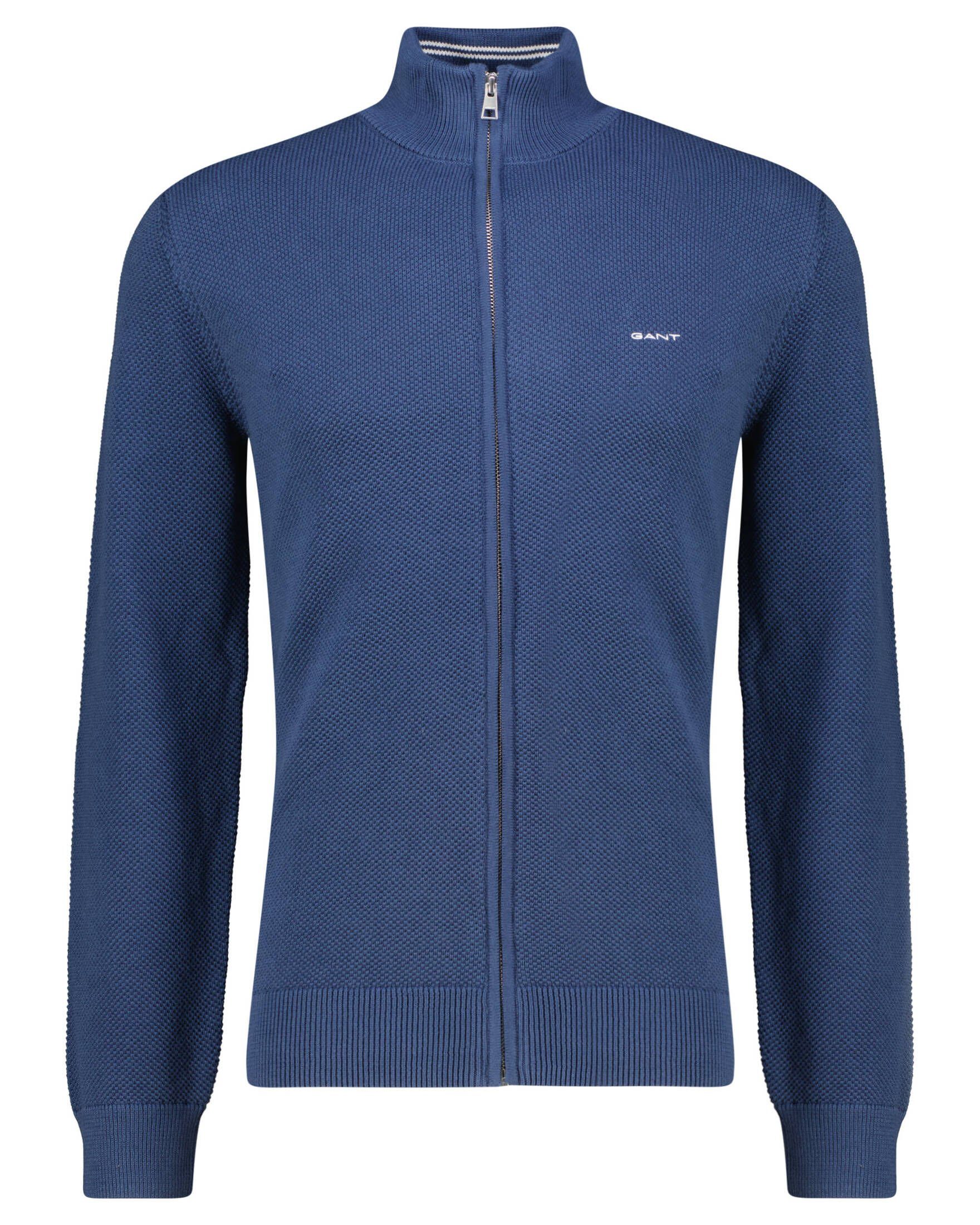 Herren Gant Strickjacke (51) (1-tlg) blau Strickjacke