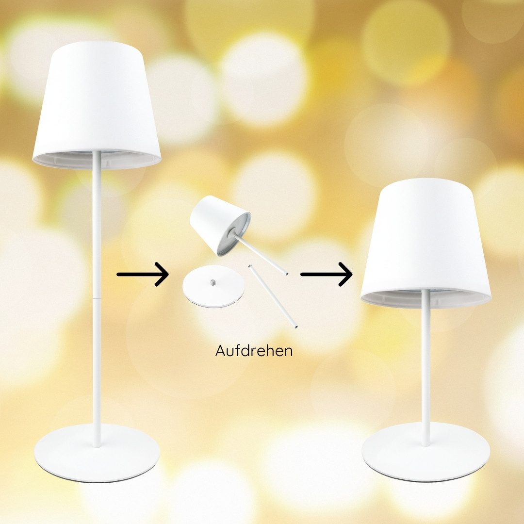 Schwaiger LED Tischleuchte 658705, Anpassung der Größe durch zerlegbares Standrohr, LED, warmweiß, RGB, IP44