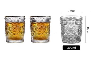 Rungassi Gläser-Set 2 x Trinkglas Gläserset 300ml H 10cm Wasser, Cocktail, Whisky-Gläser, Glas