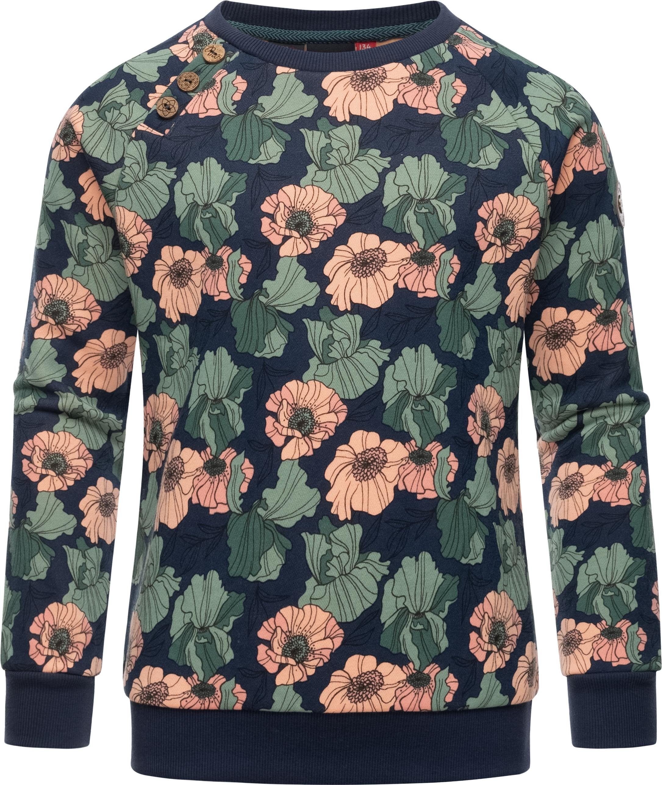 Ragwear Sweater Darinka Freesia stylisches Mädchen Sweatshirt mit Blumenmuster