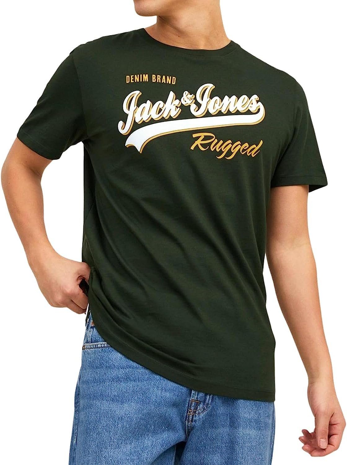 & Print-Shirt Jones aus 17 Jack 5er Aufdruck, Baumwolle (5er-Pack) Shirts Slim mit Mix
