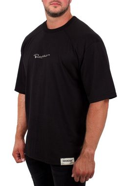 Reichstadt Oversize-Shirt Black S (1-tlg) mit Stitching auf der Brust
