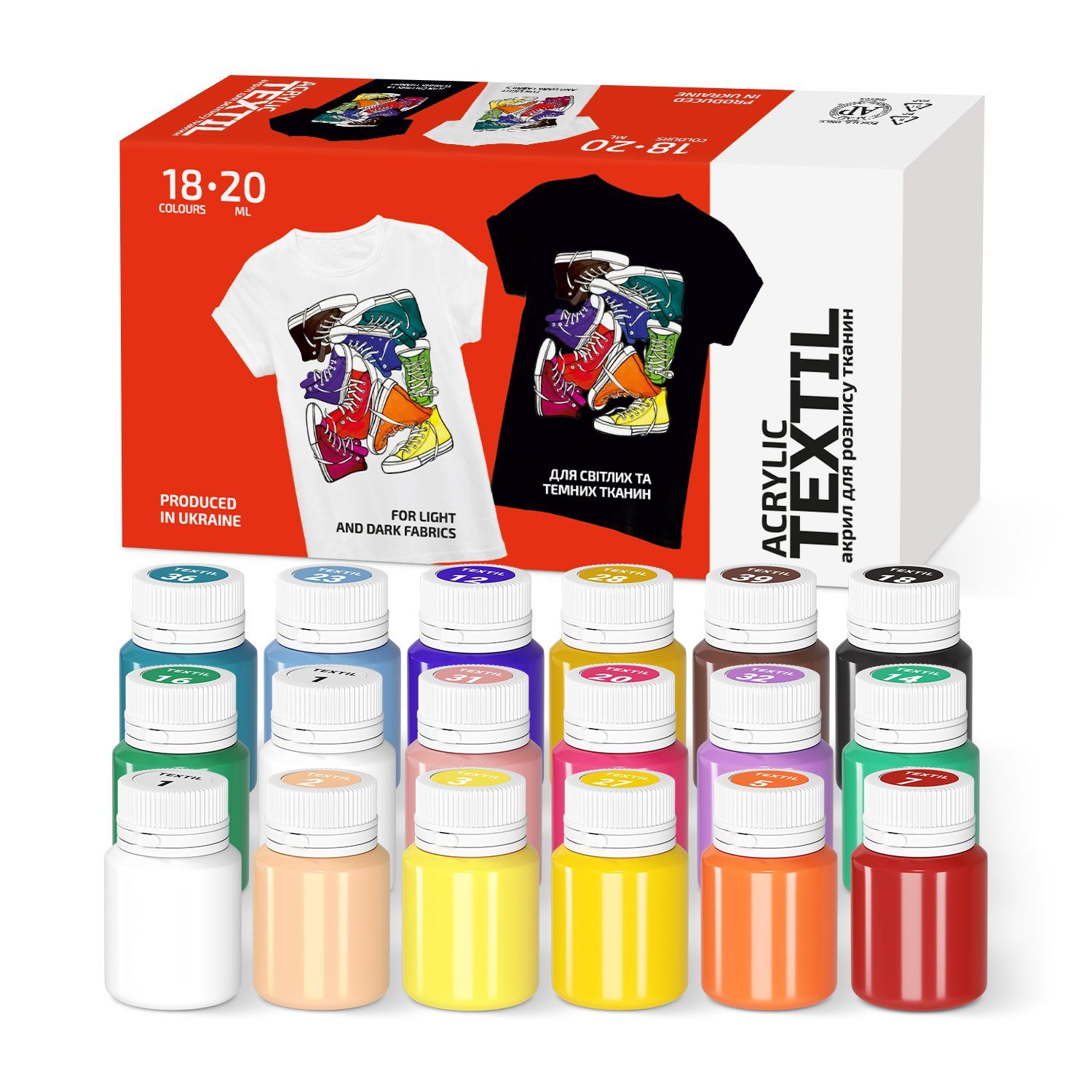 7 Artists Textilfarbe Stoffmalfarben Waschmaschinenfest - Textilfarbe Waschfest x 20 ml