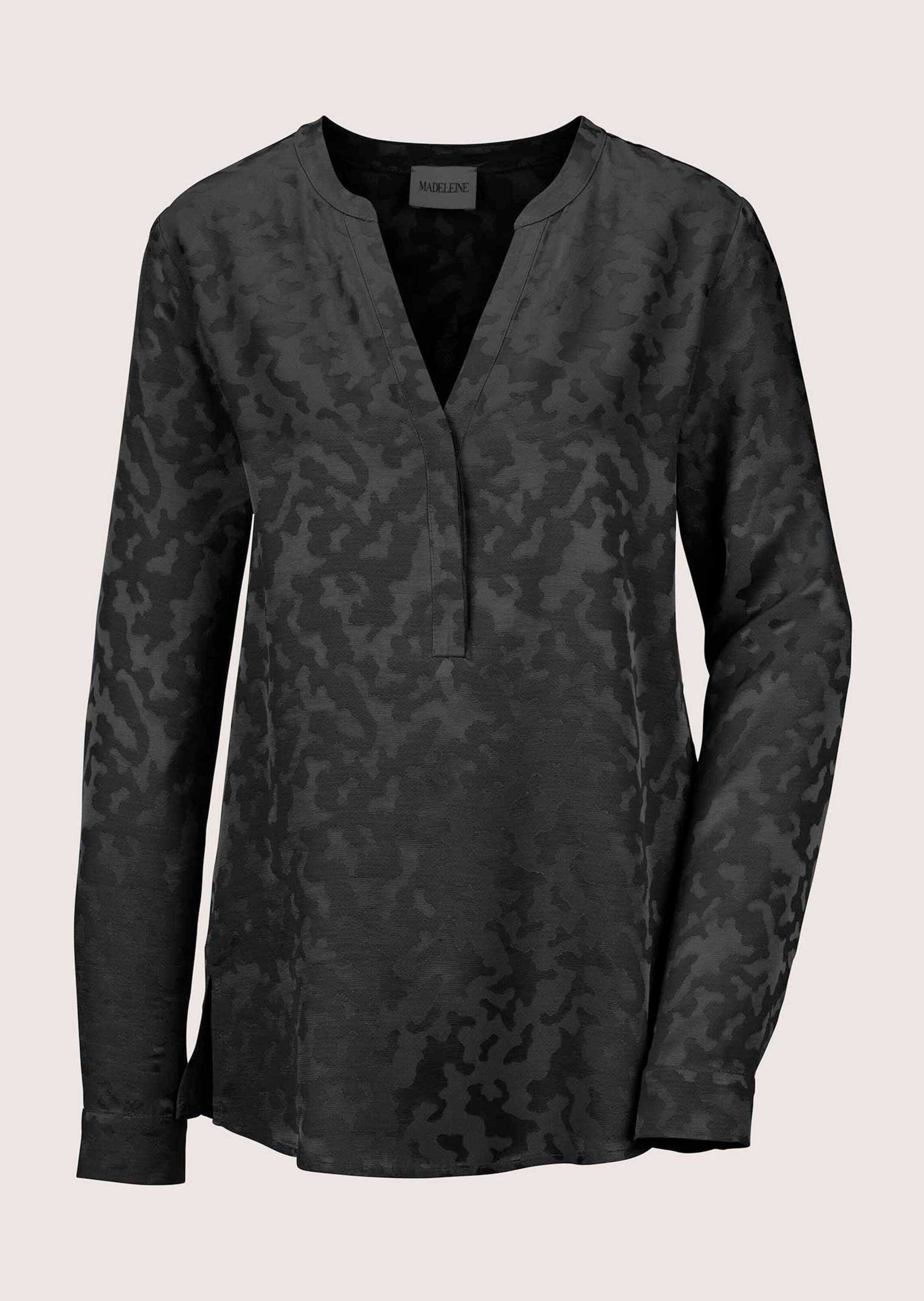Langarmbluse Modische Longbluse mit V-Ausschnitt